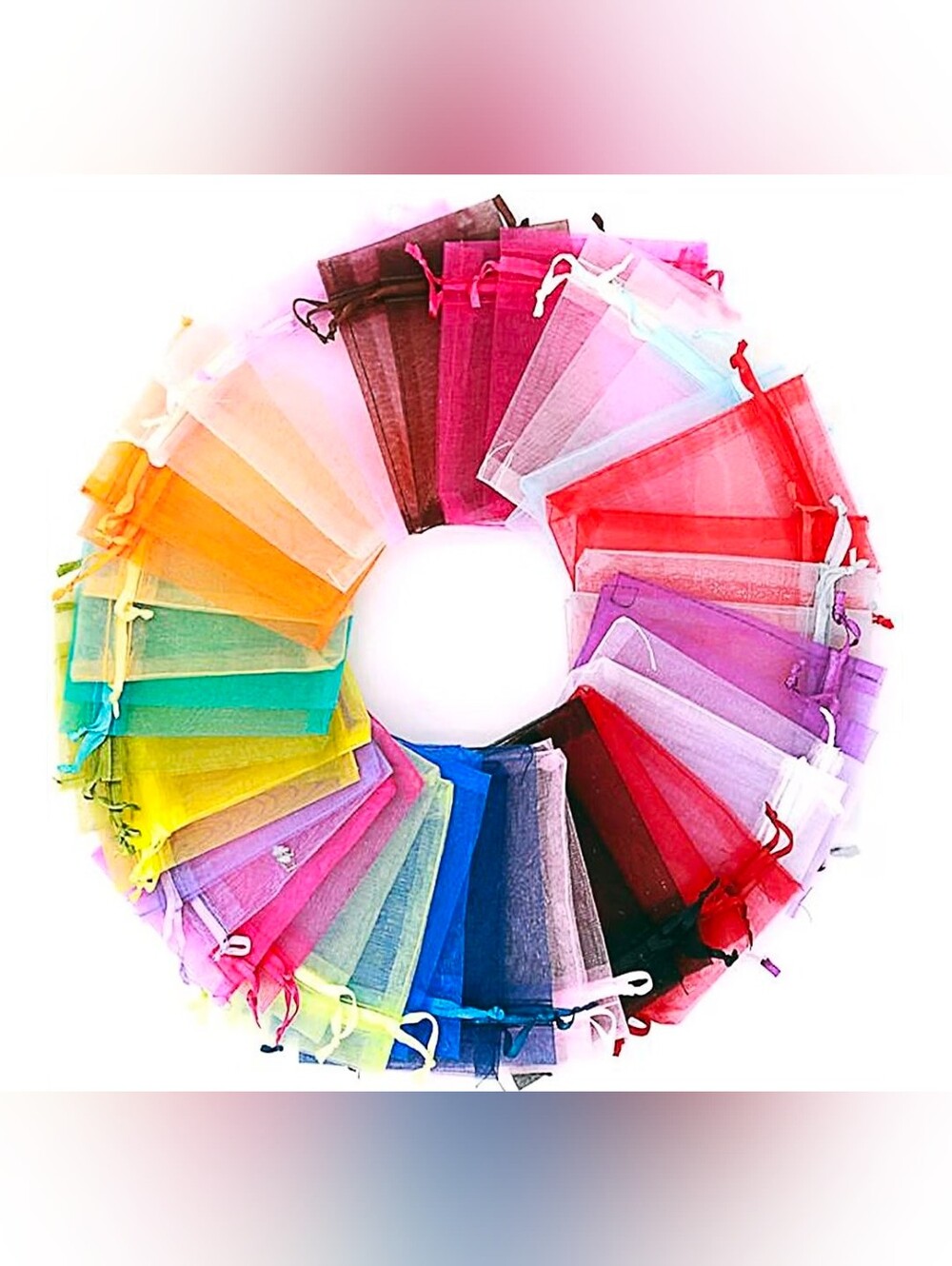 Organza Bags (25) Drawstring Organza Gift Pouches 4×6 (Pack Of 25)